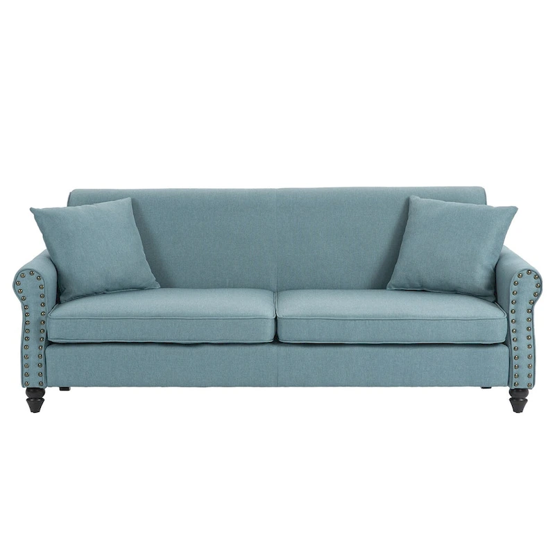 Modern 73 Nailhead Trim Loveseat Sofa