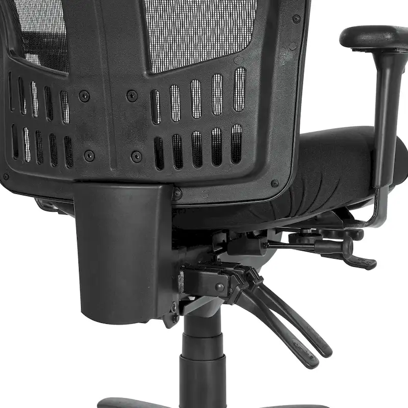 Black Breathable Office Chair with Fixed Backrest