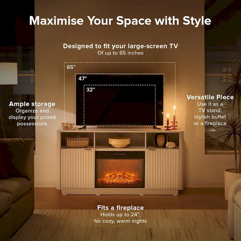 Mopio Brooklyn 59 Electric Fireplace TV Stand