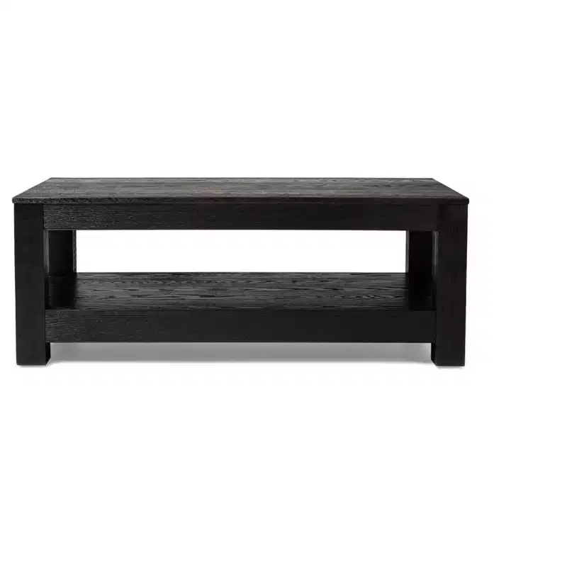 Multicolored Rectangular Wooden Coffee Table with Open Shelf
