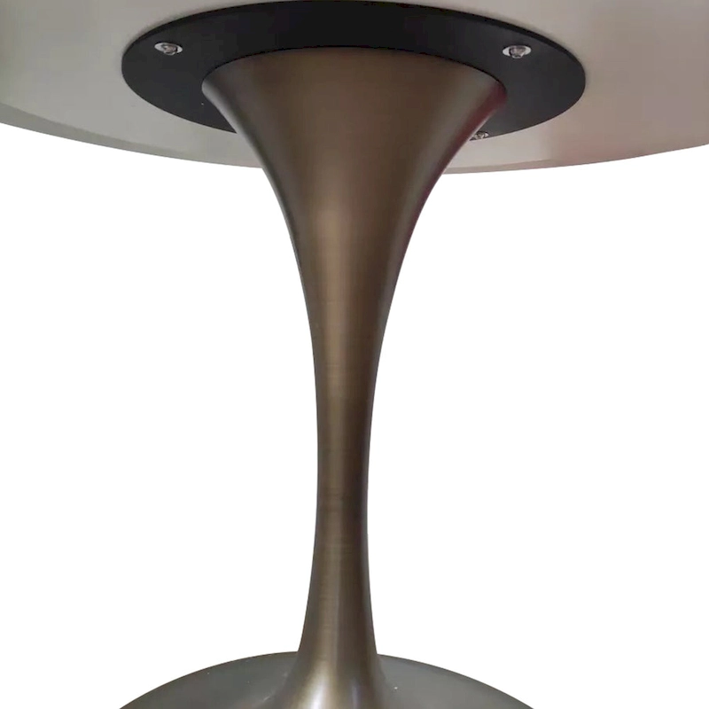 JASIWAY Modern Faux Marble Top Iron Pedestal Dining Table