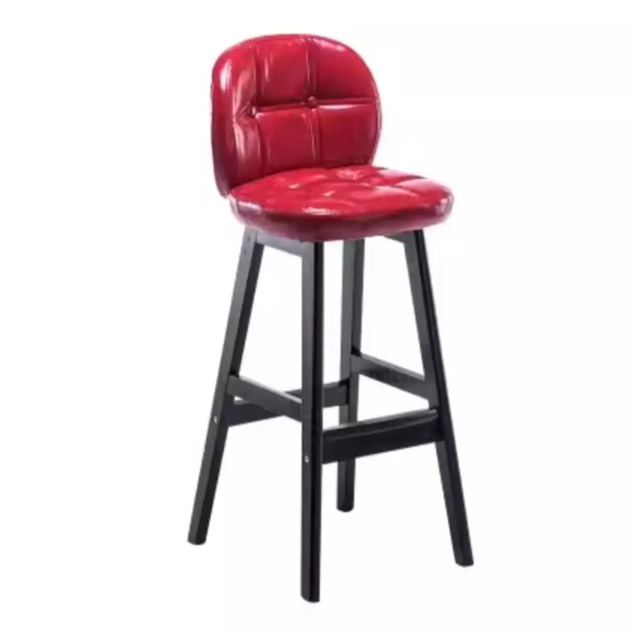 Elegant Low Back Bucket Faux Leather Bar Stool