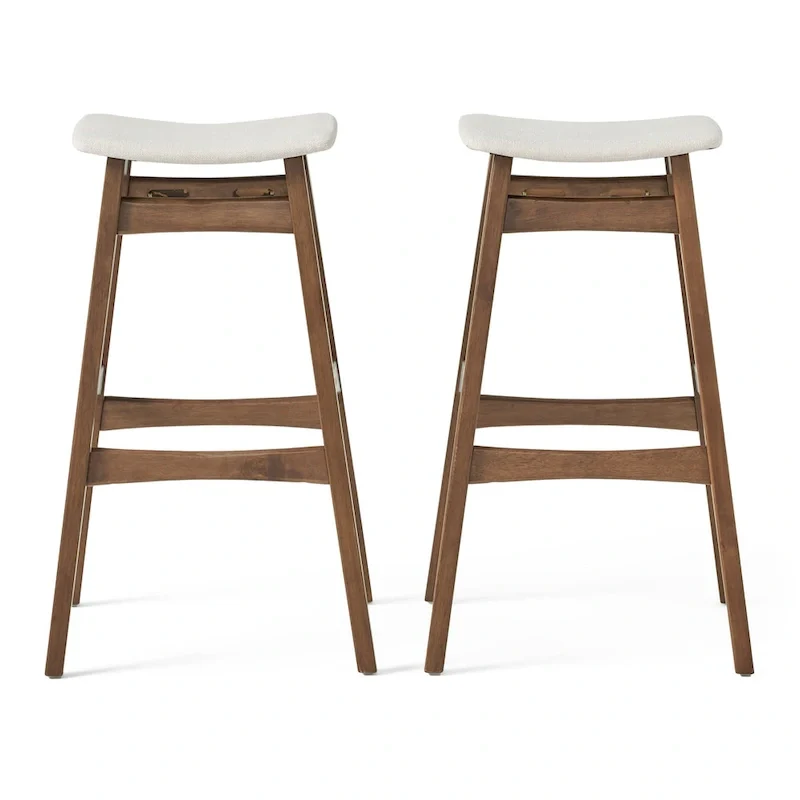 Emmaline Natural Finish Bar Stool (Set of 2) by Christopher Knight Home - N/A