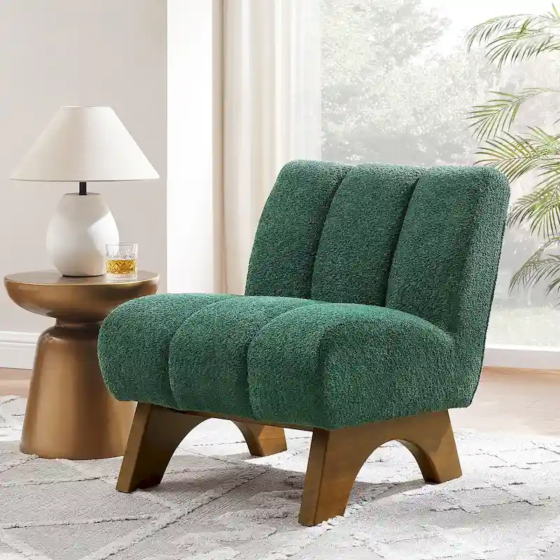 Art Leon Modern Wood and Fabric Accent Sofa Chair