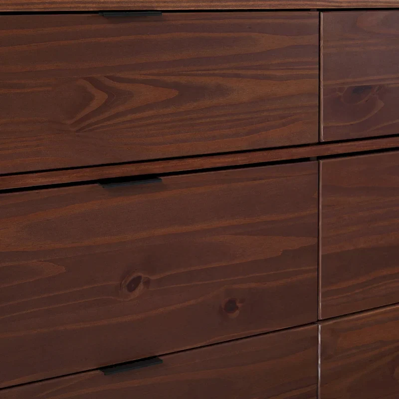 6-Drawer Solid Wood Dresser with Curved Top