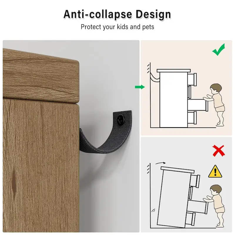 5-Drawer Wood Dresser with Metal Handles – Oak & Gold / Black & White, Single