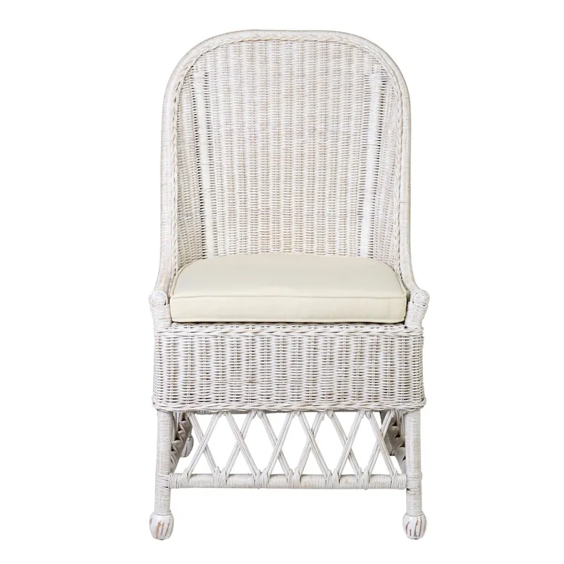 Natural Woven Rattan Dining Chair with Cushion