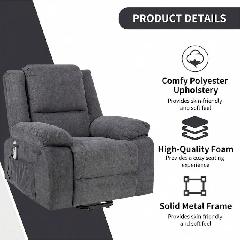 Electric Massage Power Recliner Chair, Multi-function Lifting, Timing