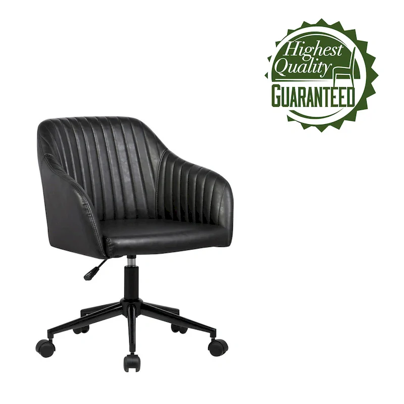Office Desk Chair, Tufted PU Leather Upholstery