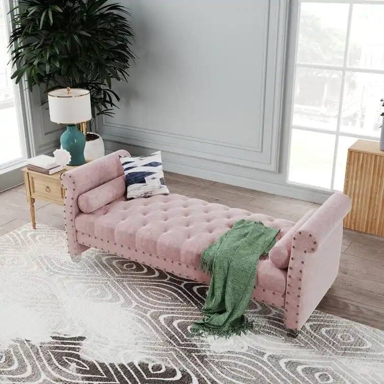 Velvet Upholstered Bench 72 - 71.0 In. W X 28.0 In. H X 29.0 In. D