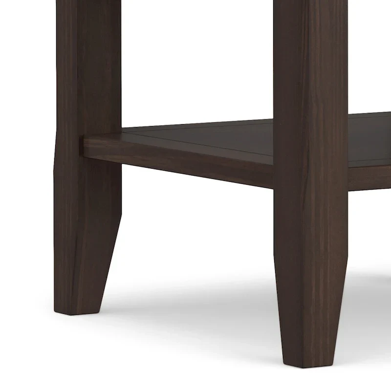 Square End Table with Open Shelves - 19 Inch Wide