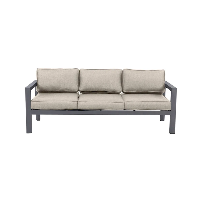 Cabo Aluminum Sofa with Gray Frame with Cushion.