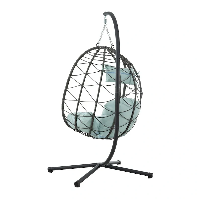 Egg Chair with Stand,Swing Chair,Patio Wicker Hanging Basket Chair