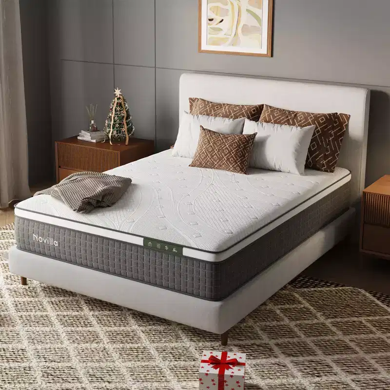 Novilla 12-in Medium Twin Hybrid Memory Foam/Coil Blend Mattress in a Box