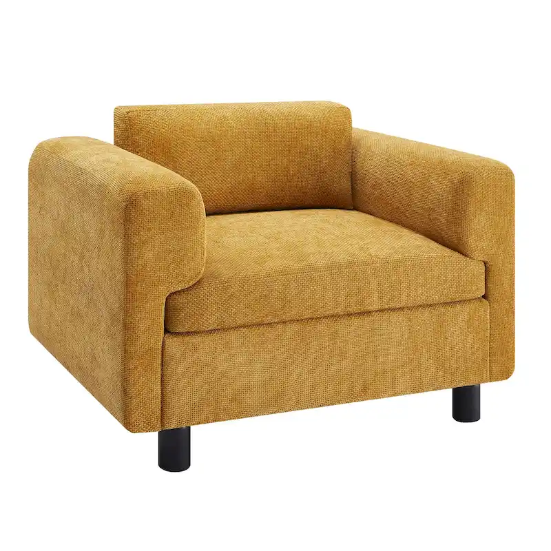 45.5 Woven Velvet Fabric Accent Chair with High-Density Cushion