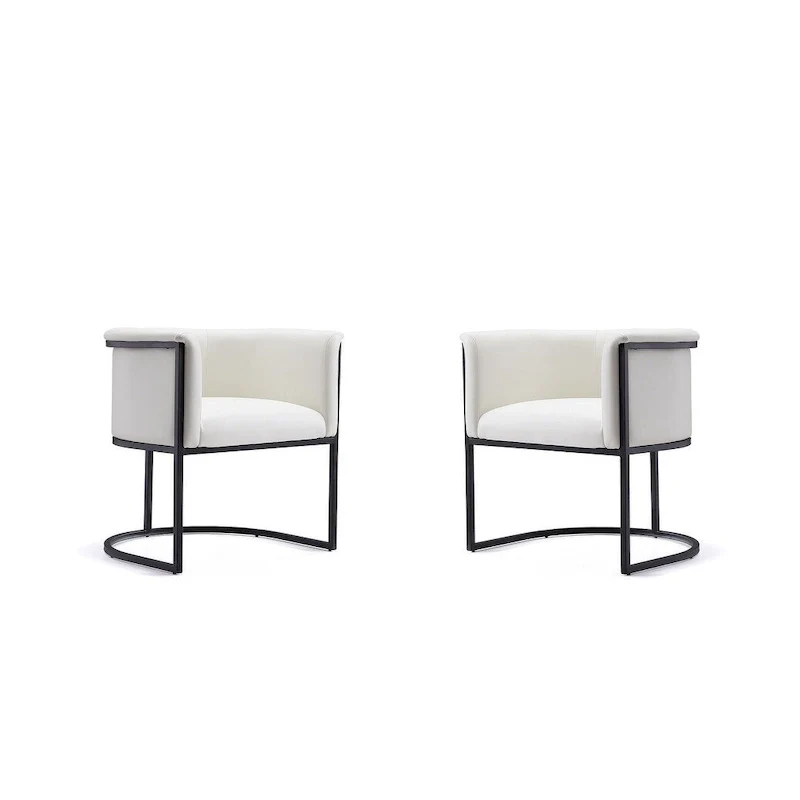 Faux Leather Dining Chairs Set of 2 - Pebble/White/Saddle/Tan/Black