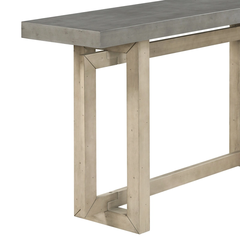 Console Table with Industrial-inspired Concrete Wood Top