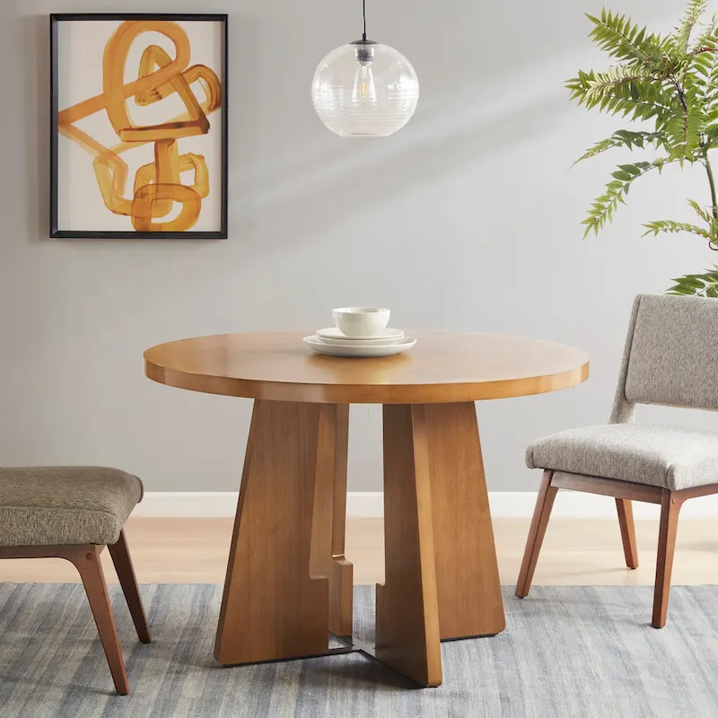 INK+IVY Kennedy 44  Round Dining Table - Pecan