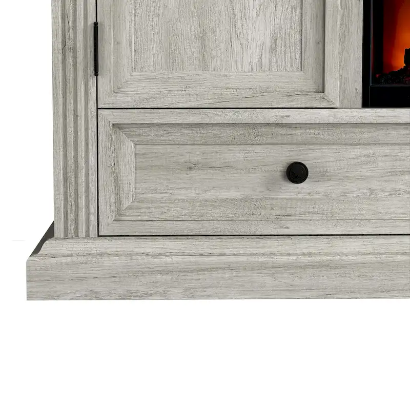 Farmhouse 72 TV Stand with Fireplace - Accommodates up to 75 TV - 73W x 35H x 14D
