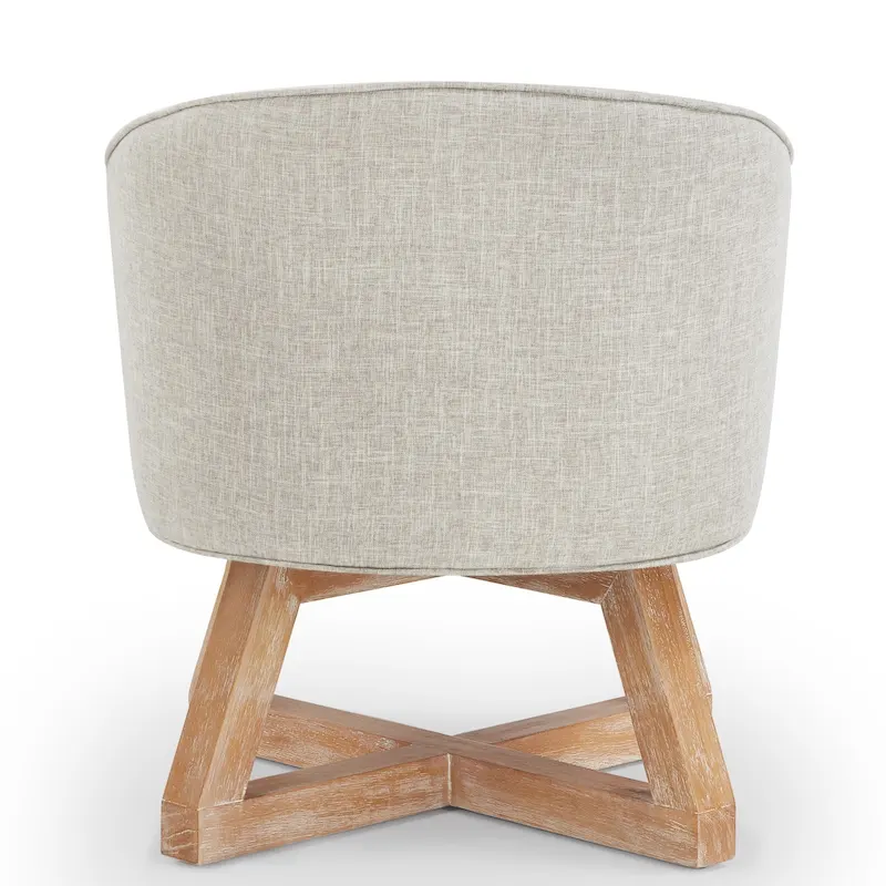 GDFStudio Swivel Accent Chair with Cross-shaped Wooden Base