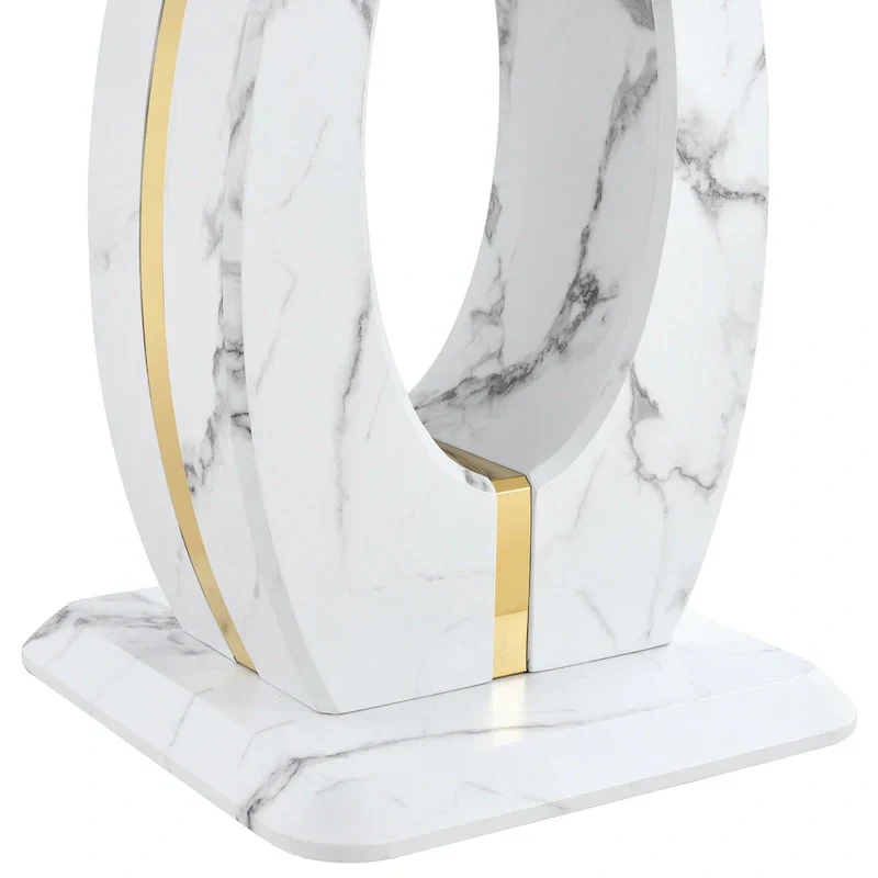 23.6 Square Coffee Table with Gold-Tone Leg Strips