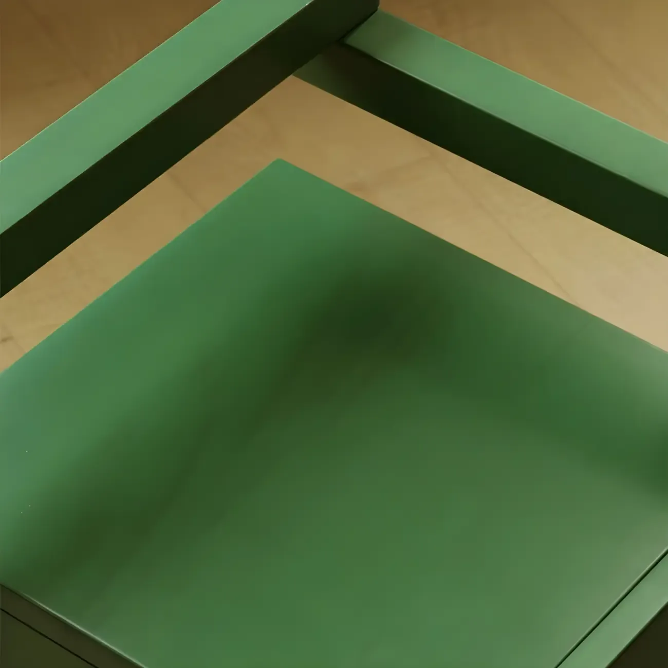 Green Wooden 1 Drawer Narrow Bedroom Nightstand