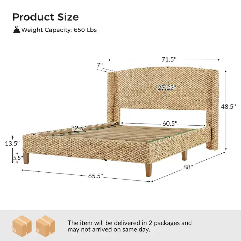 Ludwig Traditional Standard Bed with Wingback Design by HULALA HOME