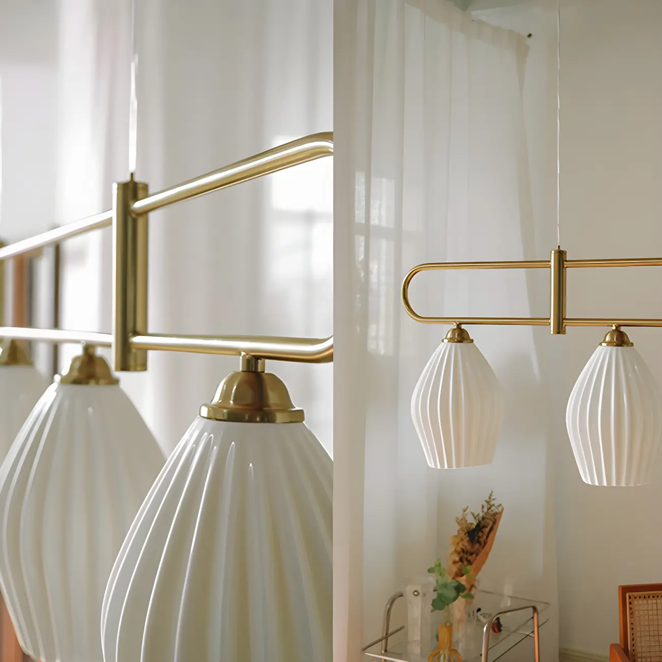 Simple Modern Ceramic Multi-Light Island Pendant Light