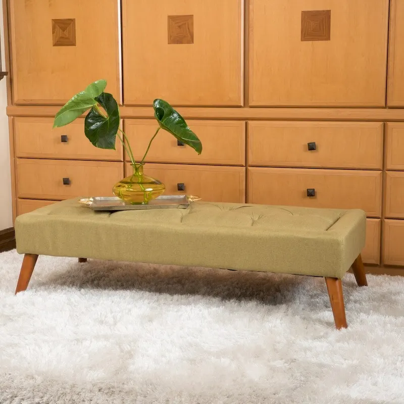 Williams Tufted Fabric Ottoman Bench by Christopher Knight Home