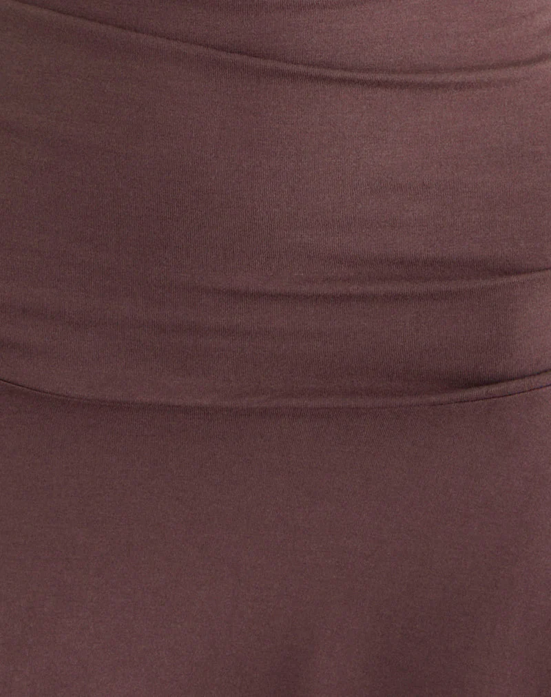 Eutalia Cowl Neck Halter Dress in Deep Taupe