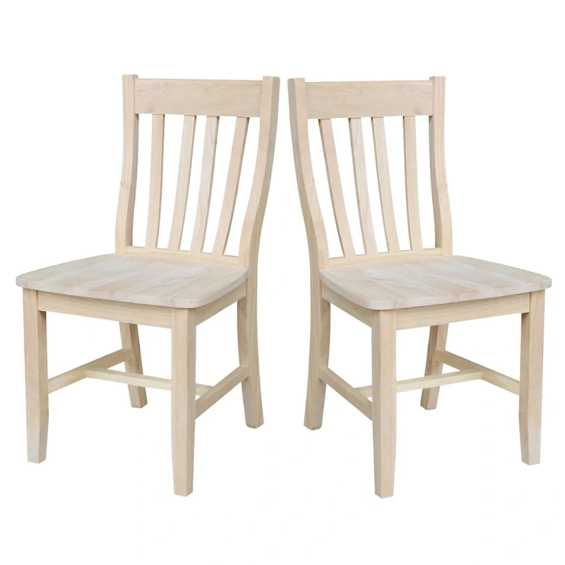 Quince Solid Wood Schoolhouse Chairs, Set of 2