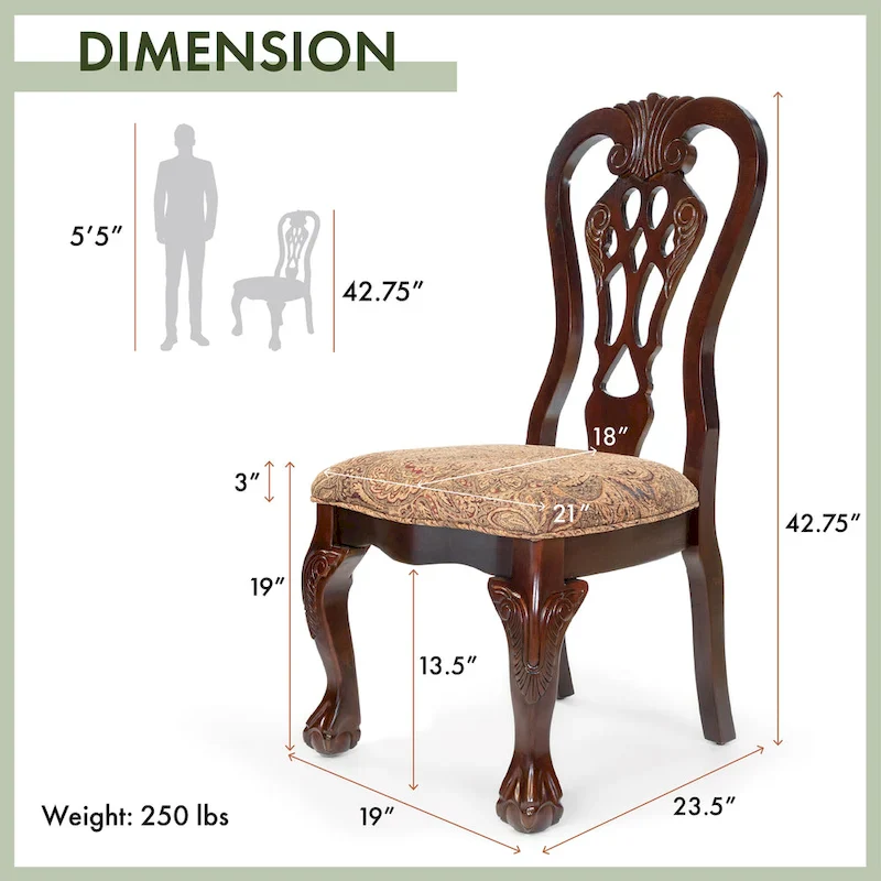 Carpia Traditional Wood Dining Chairs (Set of 2) by Furniture of America