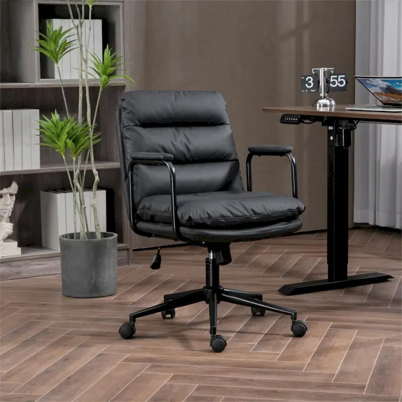 GEITIN Home Office Desk Task Swivel Chair with Padded Armrest