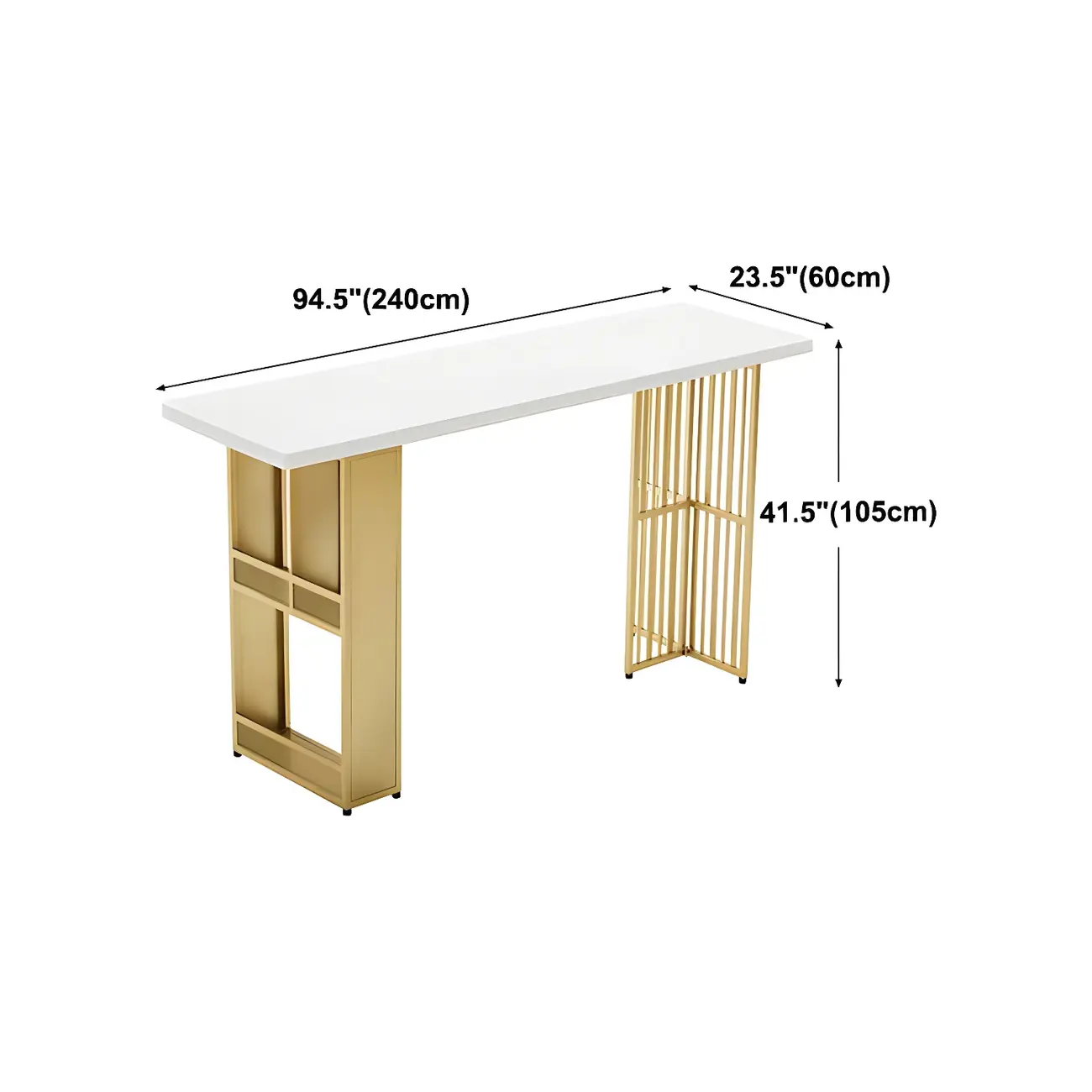 Glam Gold Wood Top Metal Shelf Bar Tables