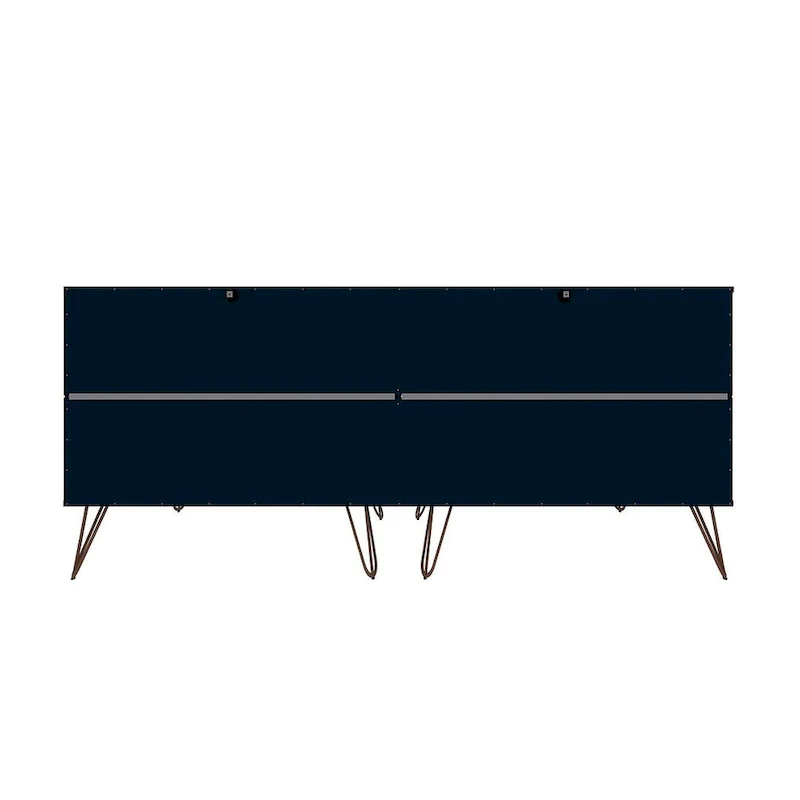 6-Drawer Double Low Dresser with Metal Legs