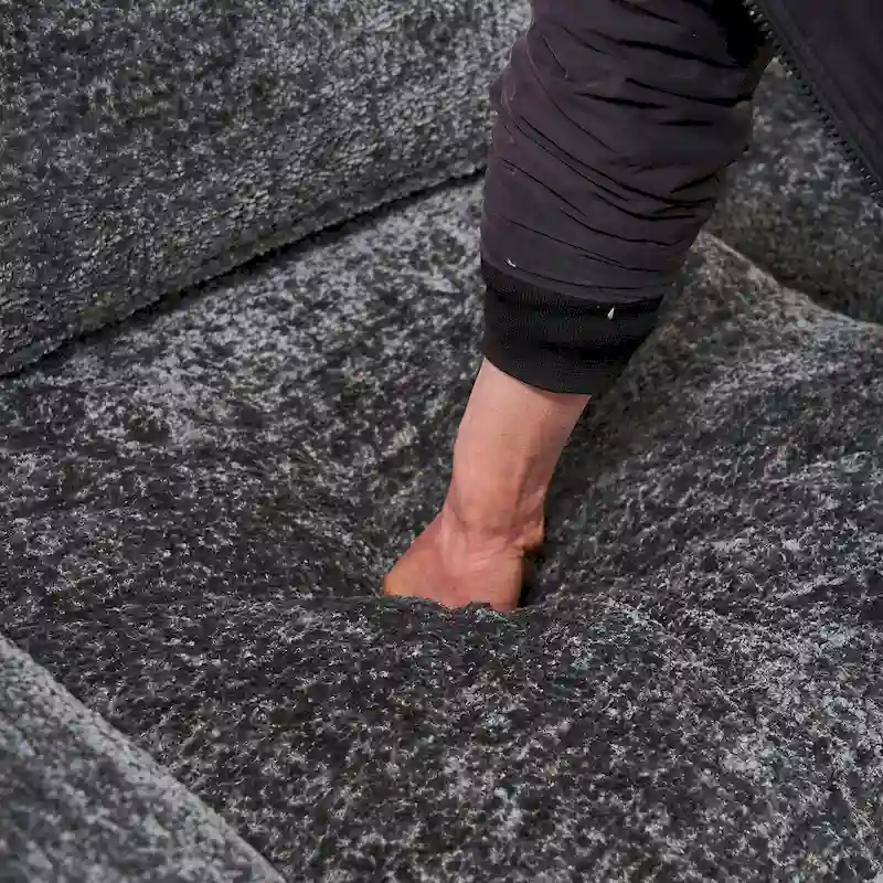 Modern Deep 3-Seat Sofa Couch with Ottoman