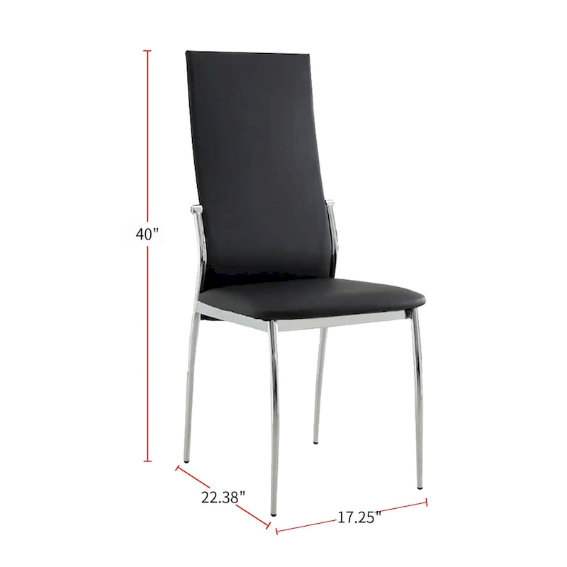 Set of 2 Leatherette Dining Side Chair