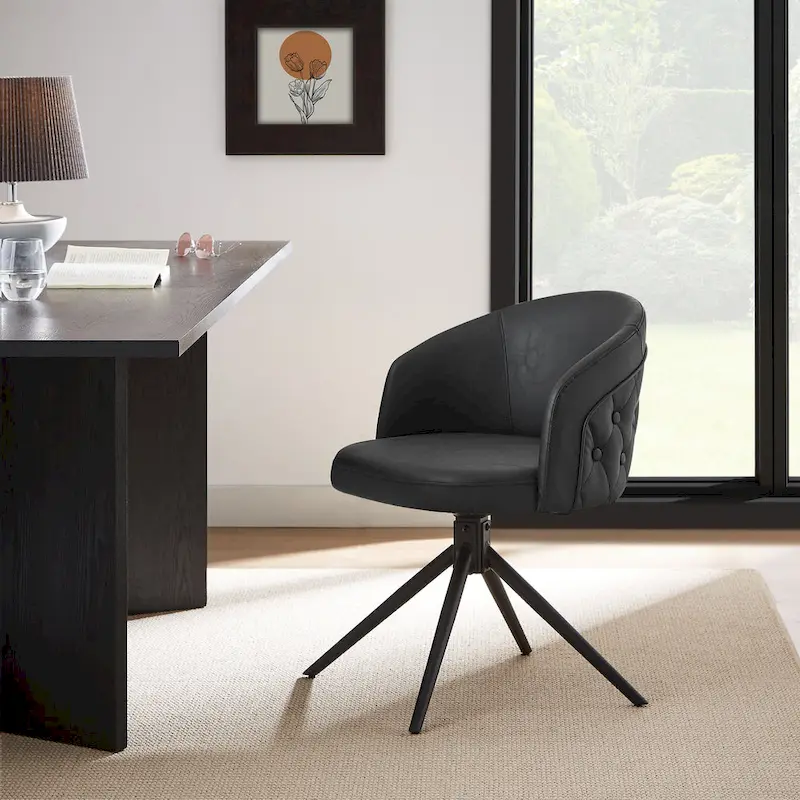 Art Leon Faux Leather Swivel Home Office Chair