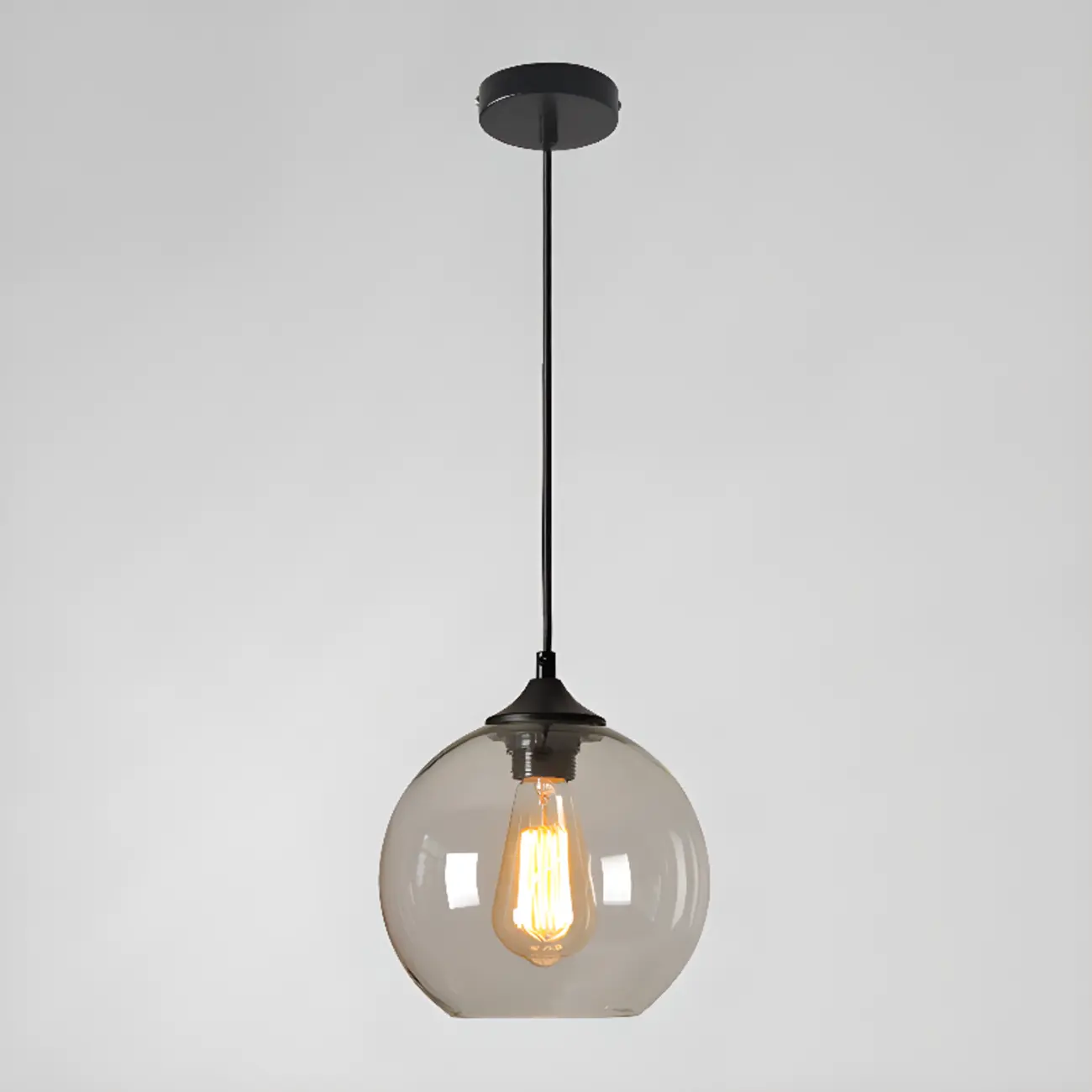Modern Single Glass Globe Pendant Light for Residential Use