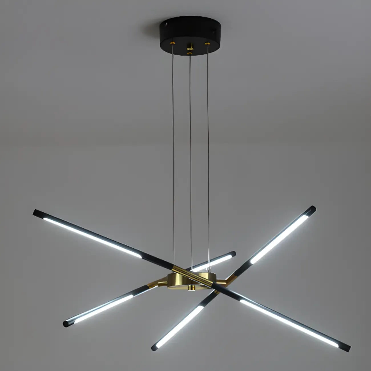 Modern LED Linear Chandelier with Adjustable Height