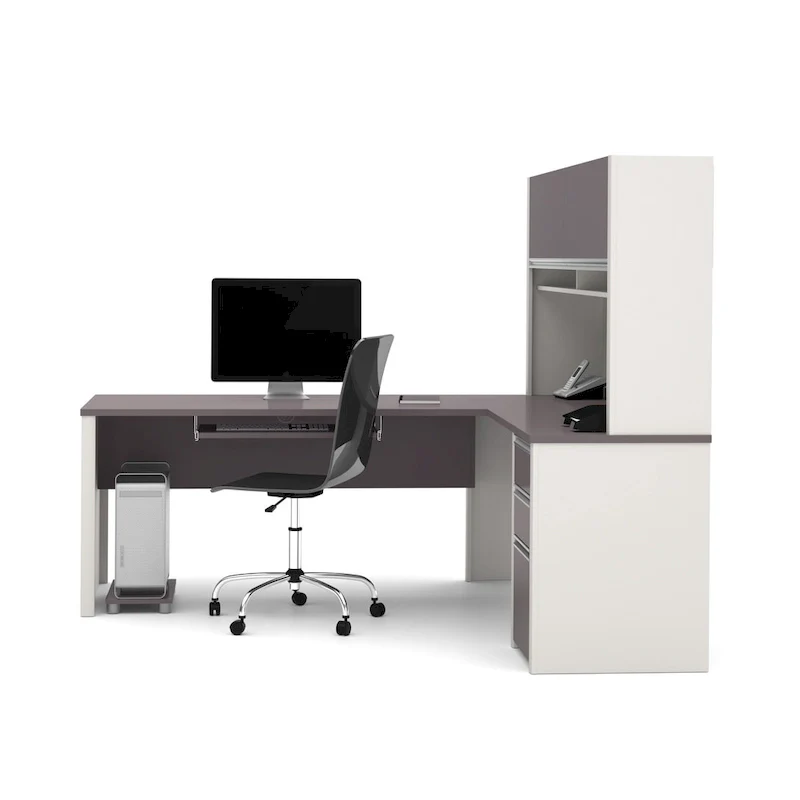 Connexion 72W L-Shaped Desk with Hutch and Pedestal