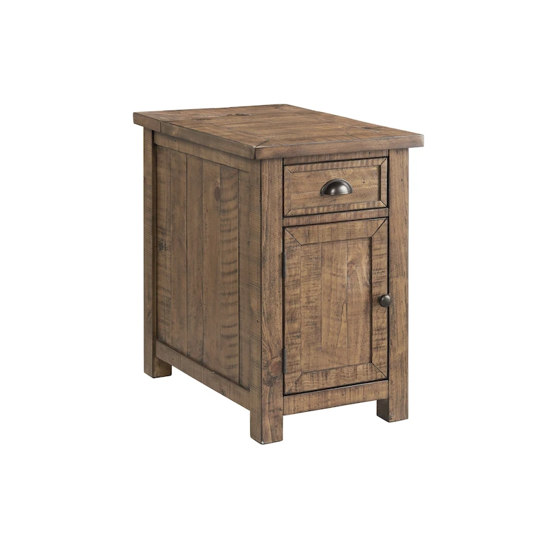 Monterey Solid Wood Chairside End Table with Hidden Power Outlets