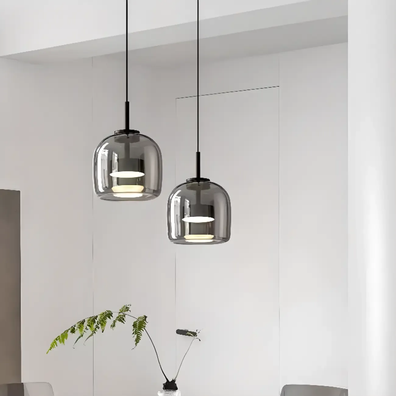 Dimmable Geometric Metal Glass LED Pendant Light