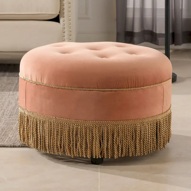 Yolanda 24 Upholstered Round Accent Ottoman