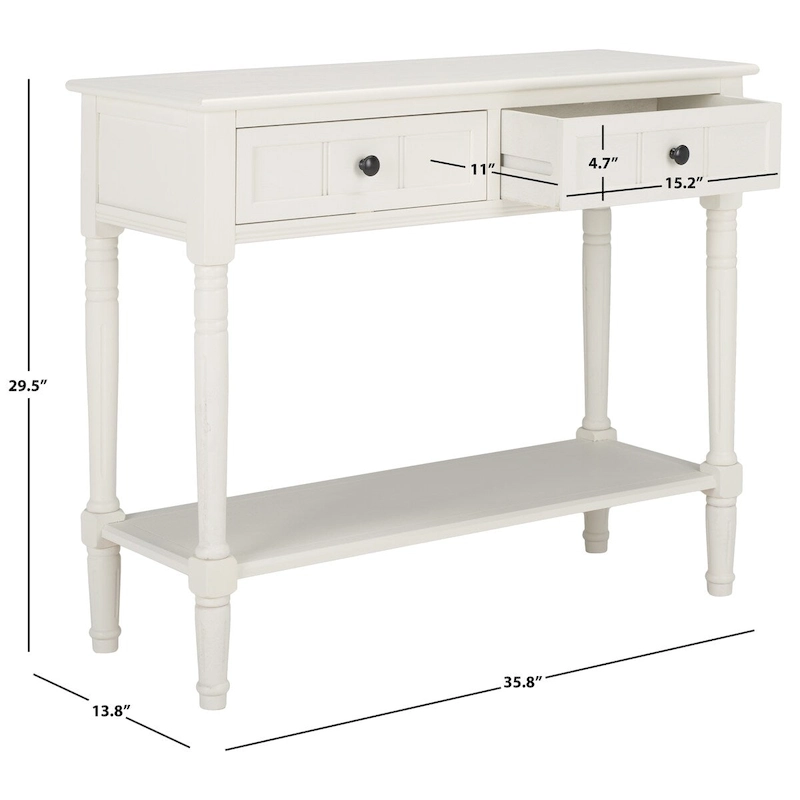 SAFAVIEH Camilla Grey 2-Drawer Console Table - 35.8 x 13.8 x 29.5 - 36Wx14Dx30H