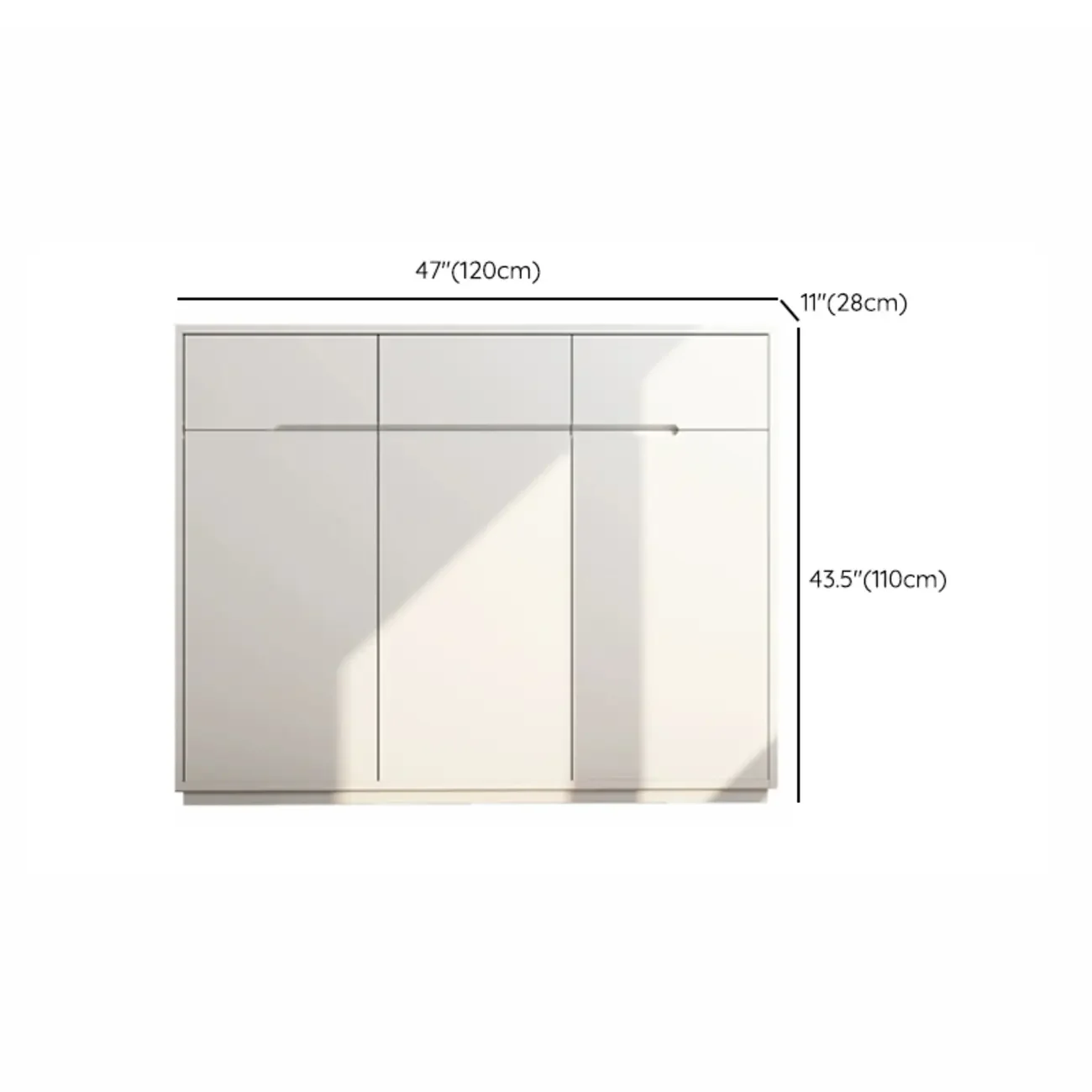 Trendy Large White Wood Hallway Shoe Cabinet