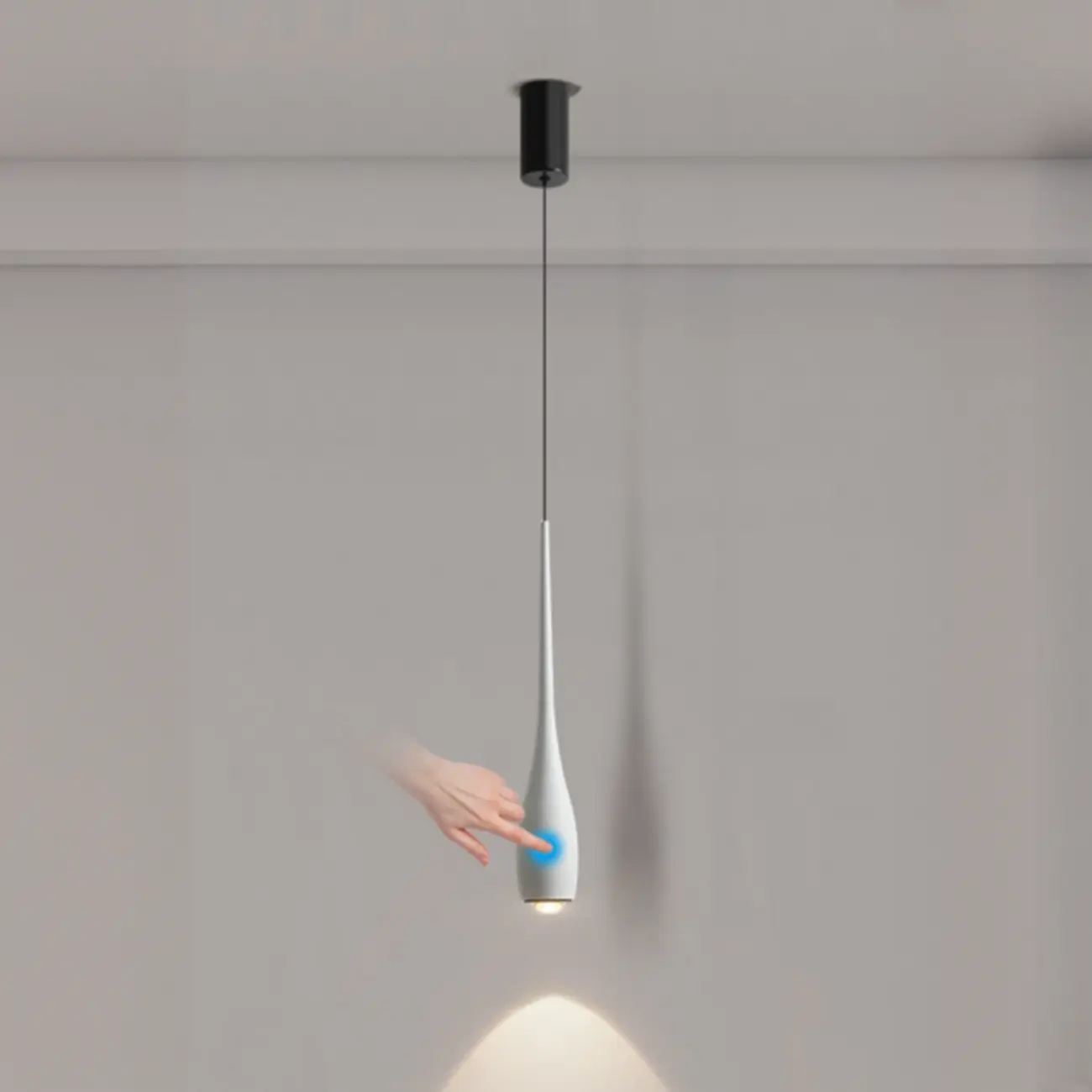 Modern Dimming Streamlined Metal Acrylic Pendant Light