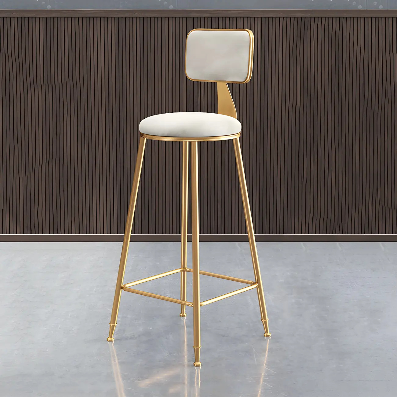 Round Velvet Upholstered Counter Bar Stools