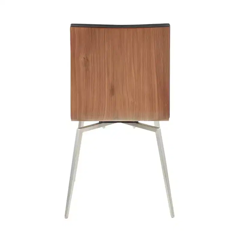 Set of 2 Mason Swivel Modern Walnut Wood Back Dining Chairs - Lumisource