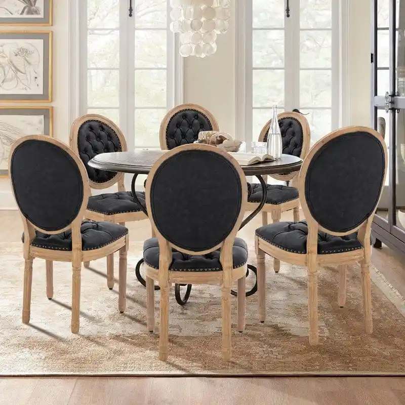French Dining Chair with Nailhead Trim Set of 6